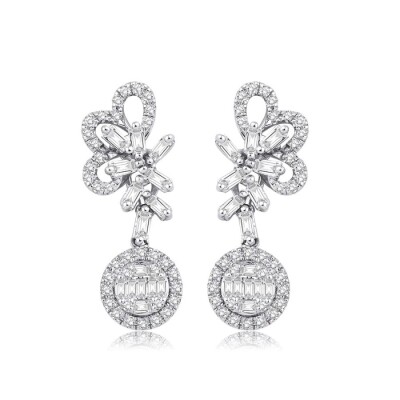 0.88 Karat Pırlanta Baget Küpe - Baroni Diamond