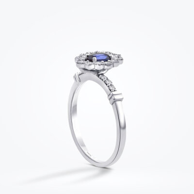 0.89 Karat Pırlanta Safir Yüzük - Baroni Diamond (1)