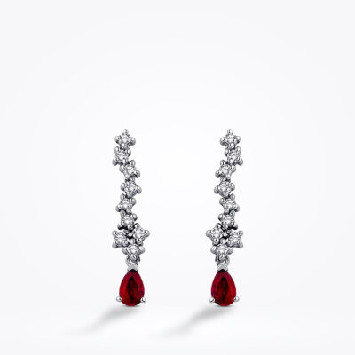 0.89 Karat Pırlanta Yakut Küpe - Baroni Diamond (1)