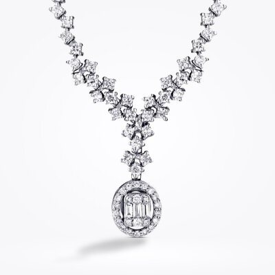 0.90 Karat Pırlanta Baget Kolye - Baroni Diamond (1)