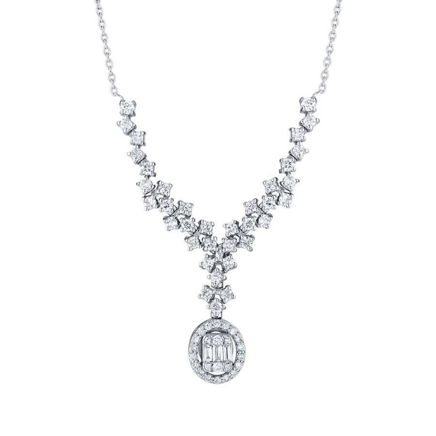 0.90 Karat Pırlanta Baget Kolye - Baroni Diamond