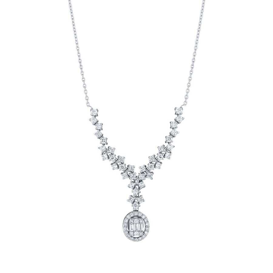 0.90 Karat Pırlanta Baget Kolye - Baroni Diamond
