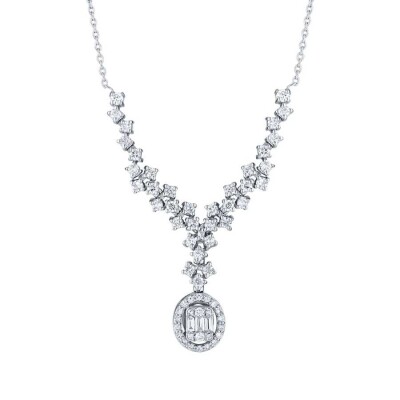 0.90 Karat Pırlanta Baget Kolye - Baroni Diamond (1)