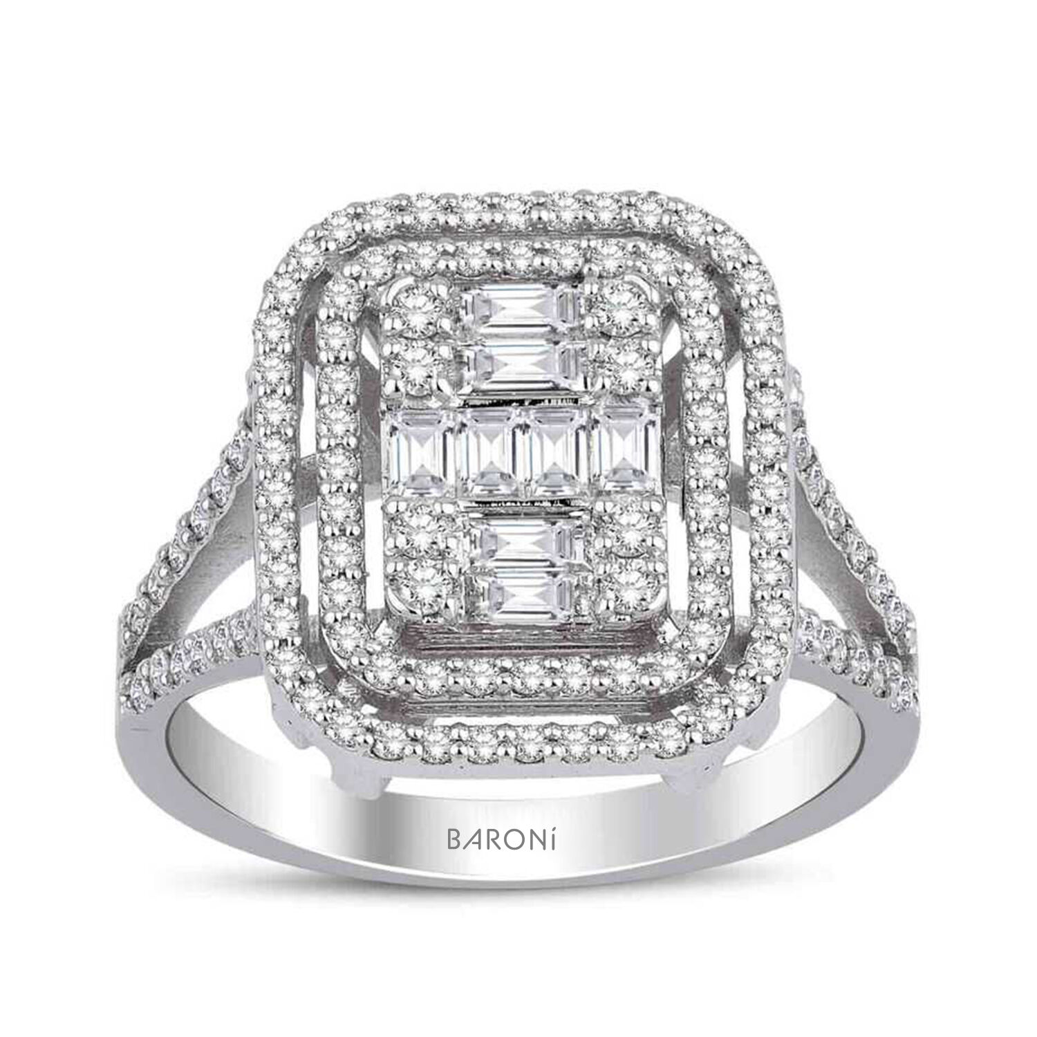 0.90 Karat Pırlanta Baget Yüzük - Baroni Diamond