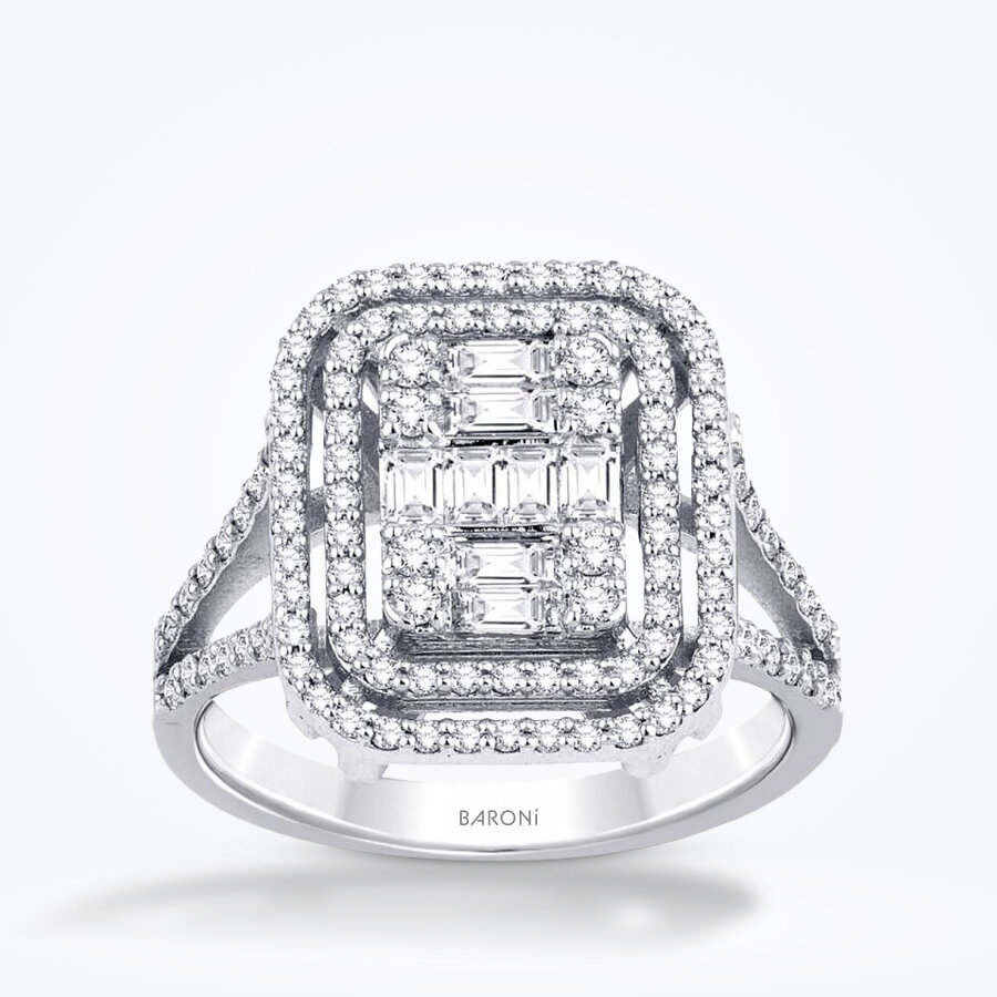 0.90 Karat Pırlanta Baget Yüzük - Baroni Diamond