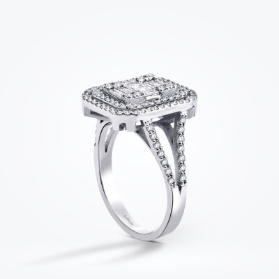 0.90 Karat Pırlanta Baget Yüzük - Baroni Diamond (1)