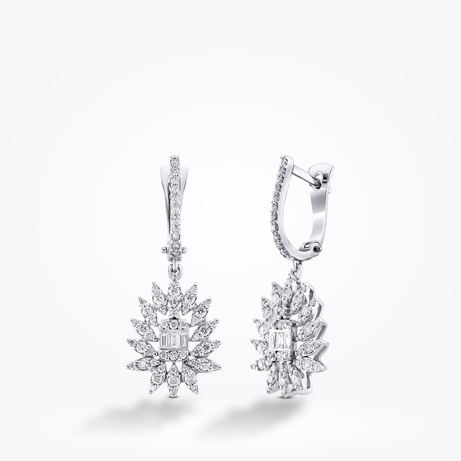 0.91 Karat Pırlanta Baget Küpe - Baroni Diamond