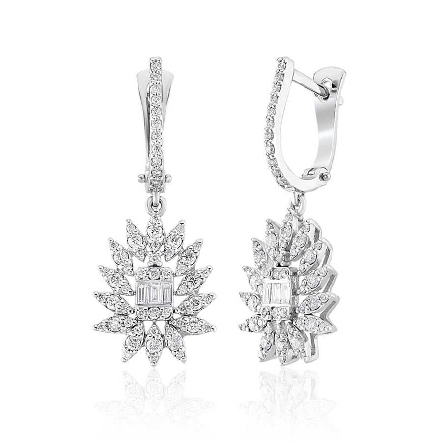 0.91 Karat Pırlanta Baget Küpe - Baroni Diamond