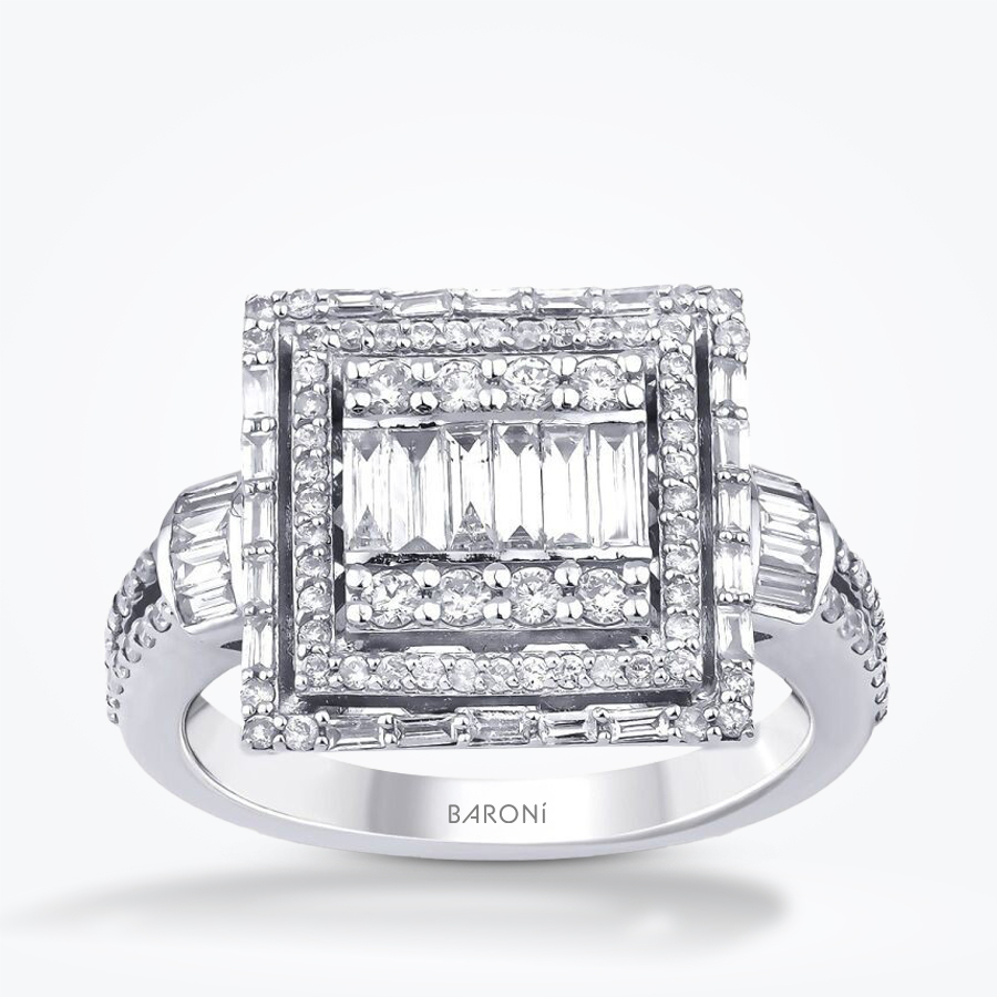 0.91 Karat Pırlanta Baget Yüzük - Baroni Diamond