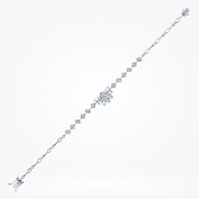 0.91 Karat Pırlanta Lotus Baget Bileklik - 1