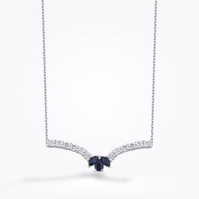 0.91 Karat Pırlanta Safir Kolye - Baroni Diamond (1)