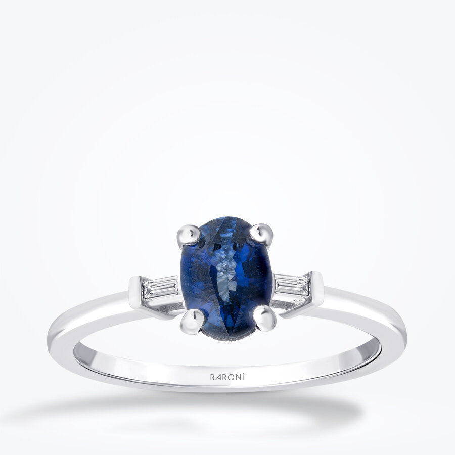 0.91 Karat Pırlanta Safir Yüzük - Baroni Diamond