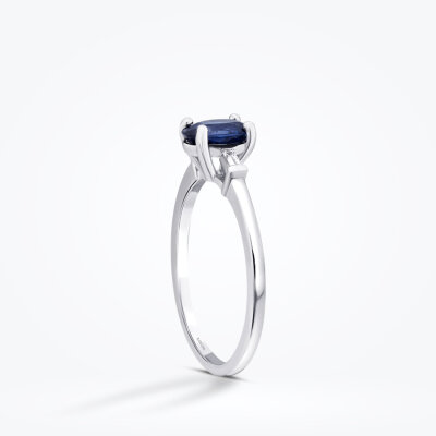 0.91 Karat Pırlanta Safir Yüzük - 2