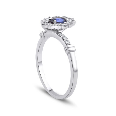 0.91 Karat Pırlanta Safir Yüzük - Baroni Diamond (1)