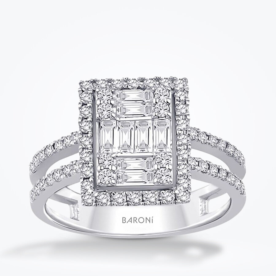 0.94 Karat Pırlanta Baget Yüzük - Baroni Diamond