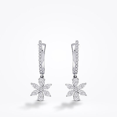 0.94 Karat Pırlanta Çiçek Küpe - Baroni Diamond (1)