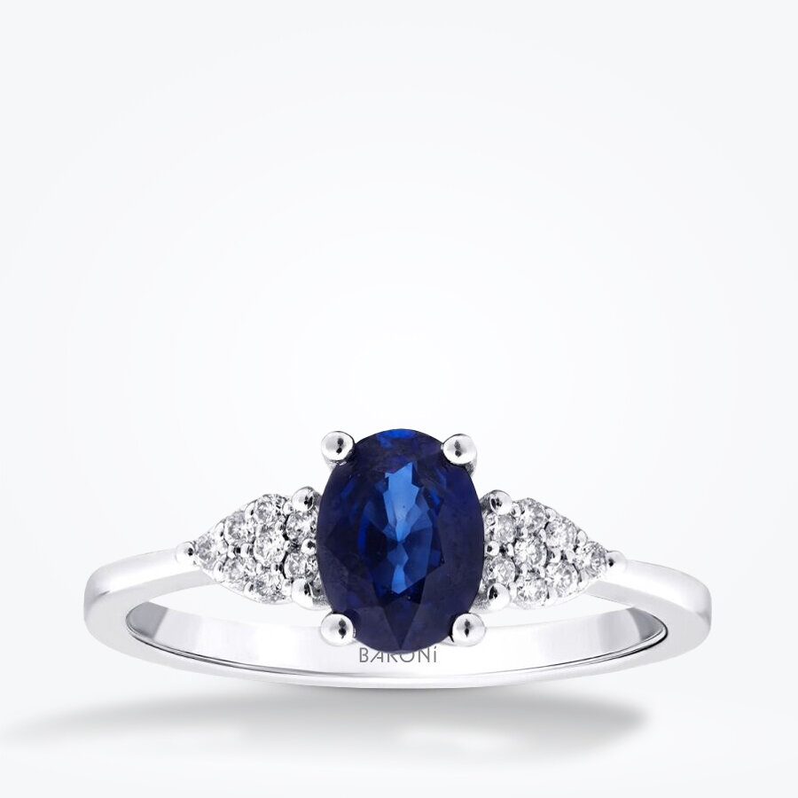 0.94 Karat Pırlanta Safir Yüzük - Baroni Diamond