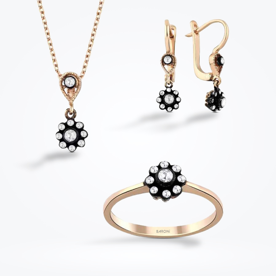 0.95 Karat Elmas Gül Set