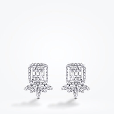 0.95 Karat Pırlanta Baget Küpe - Baroni Diamond (1)