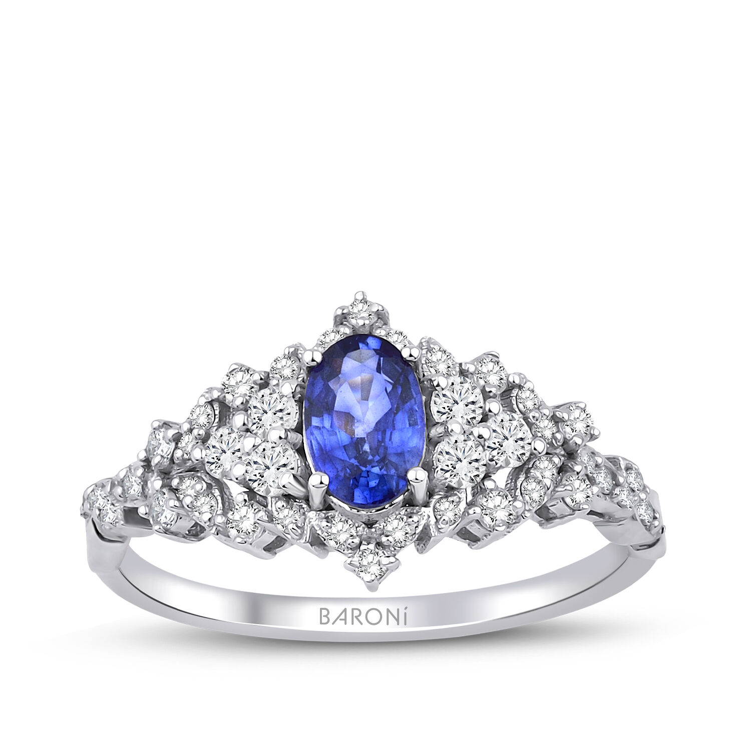 0.95 Karat Pırlanta Safir Yüzük - Baroni Diamond