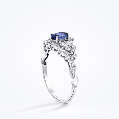 0.95 Karat Pırlanta Safir Yüzük - Baroni Diamond (1)