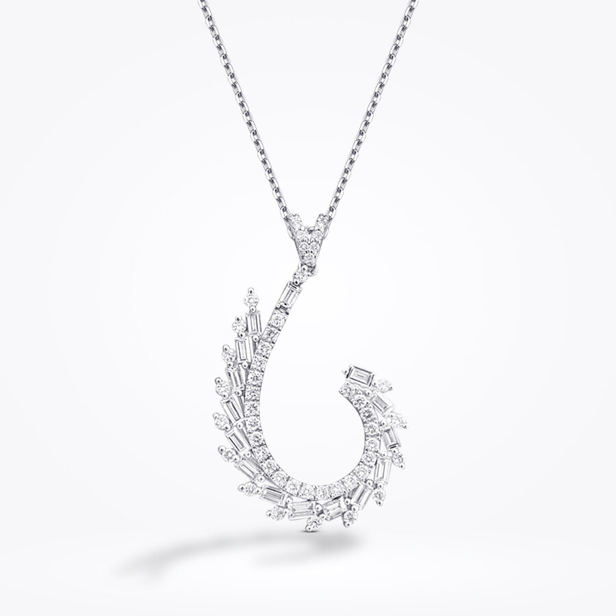 0.96 Karat Pırlanta Baget Kolye - Baroni Diamond