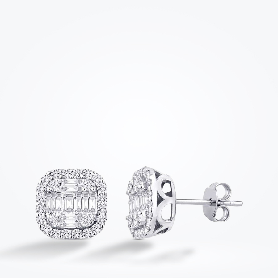 0.96 Karat Pırlanta Baget Küpe - Baroni Diamond