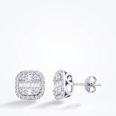 0.96 Karat Pırlanta Baget Küpe - Baroni Diamond