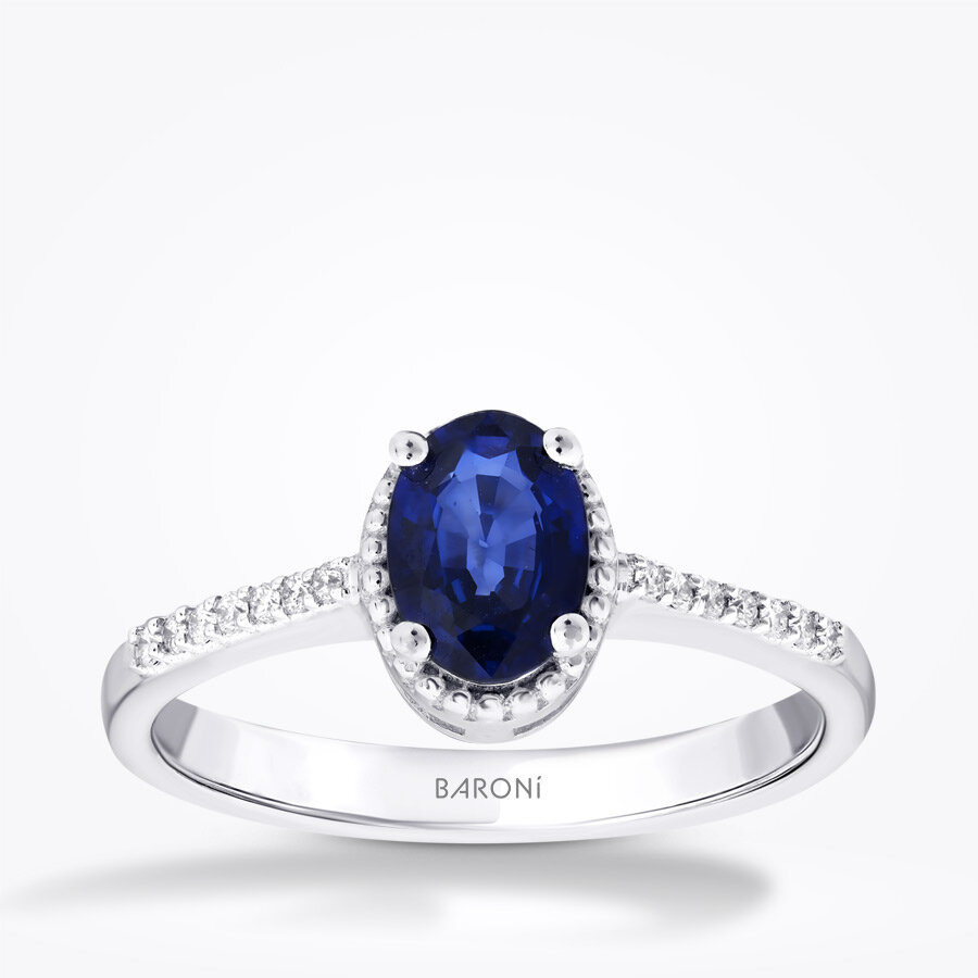 0.96 Karat Pırlanta Safir Yüzük - Baroni Diamond