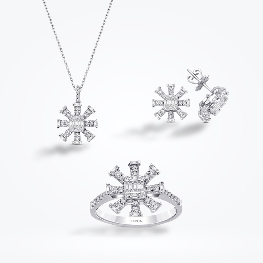 0.97 Karat Pırlanta Baget Set - Baroni Diamond