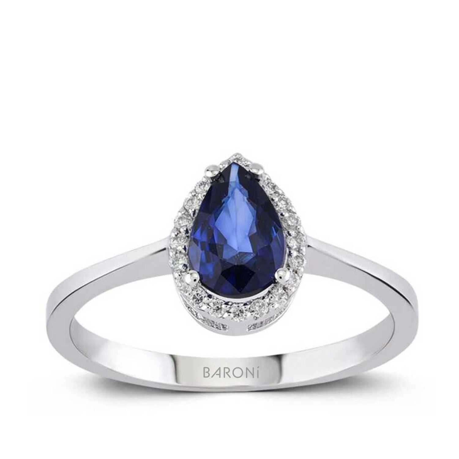 0.97 Karat Pırlanta Damla Safir Yüzük - Baroni Diamond