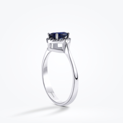 0.97 Karat Pırlanta Damla Safir Yüzük - Baroni Diamond (1)