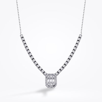 1.02 Karat Pırlanta Baget Kolye - Baroni Diamond (1)