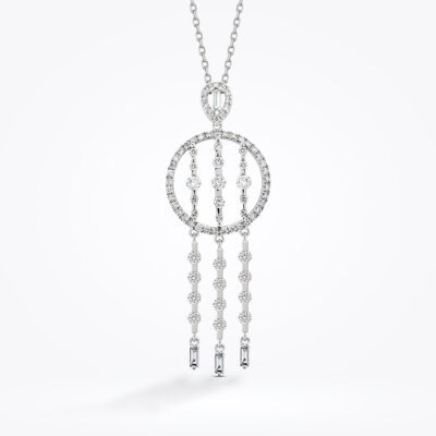 0.98 Karat Pırlanta Baget Kolye - 1