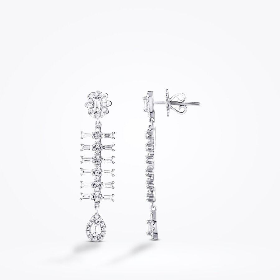 0.98 Karat Pırlanta Baget Küpe - Baroni Diamond