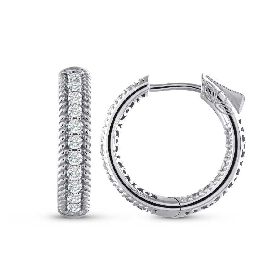 0.98 Karat Pırlanta Desenli Halka Küpe - Baroni Diamond