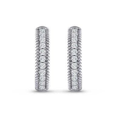 0.98 Karat Pırlanta Desenli Halka Küpe - Baroni Diamond (1)