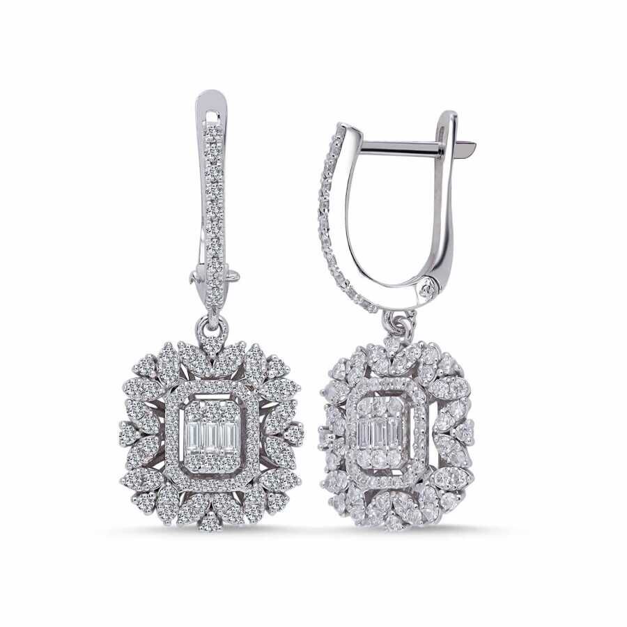 0.99 Karat Pırlanta Baget Küpe - Baroni Diamond