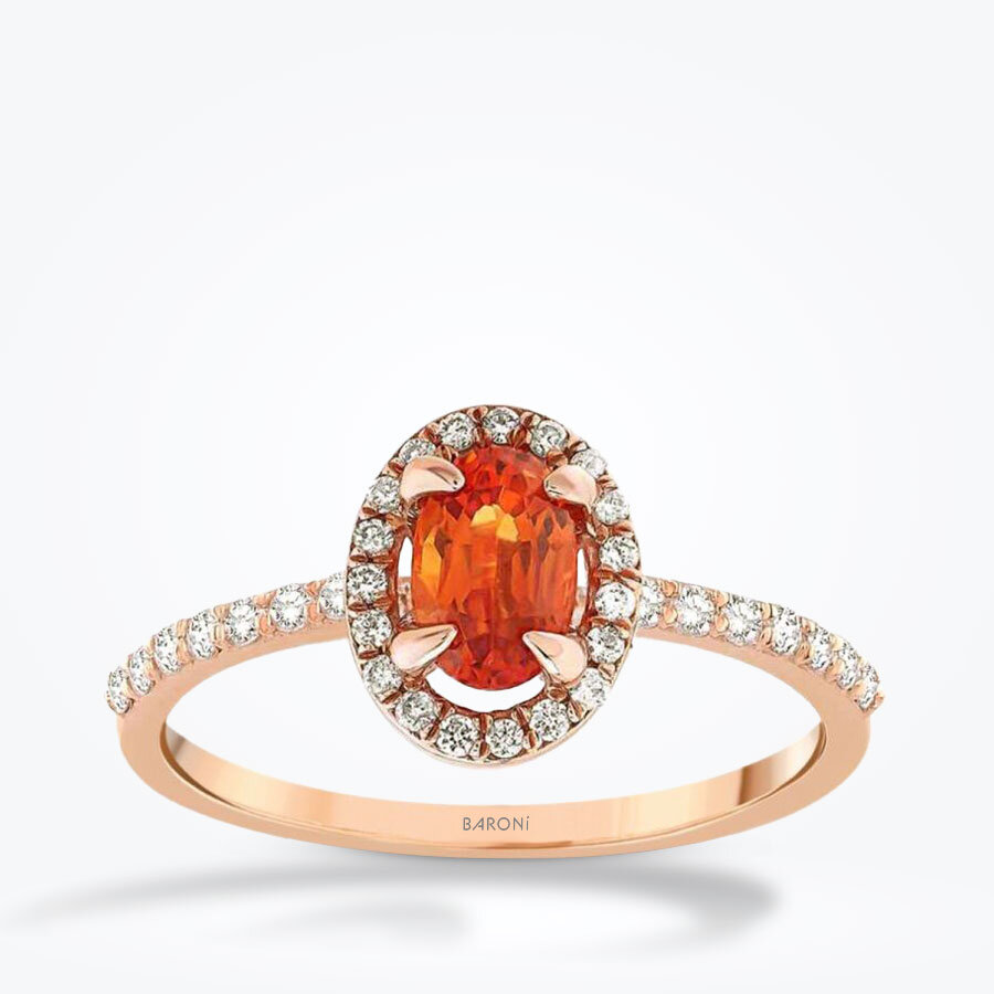 0.99 Karat Pırlanta Renkli Taşlı Yüzük - Baroni Diamond