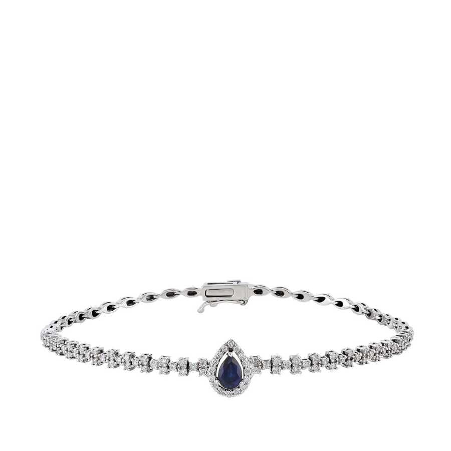 0.99 Karat Pırlanta Safir Bileklik