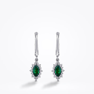 0.99 Karat Pırlanta Zümrüt Küpe - Baroni Diamond (1)