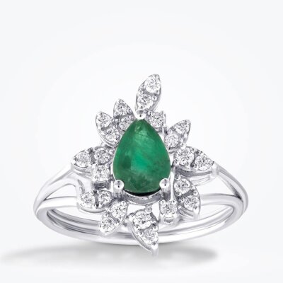 1.01 Karat Pırlanta Zümrüt Yüzük 