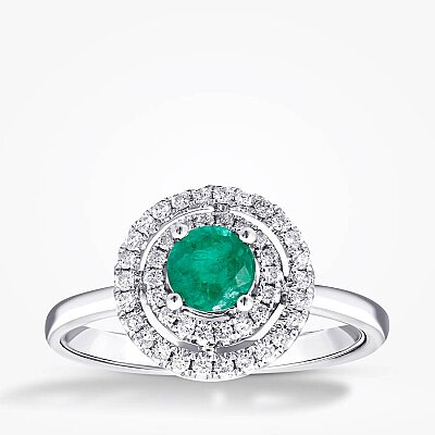 1.12 Karat Pırlanta Zümrüt Yüzük - 1
