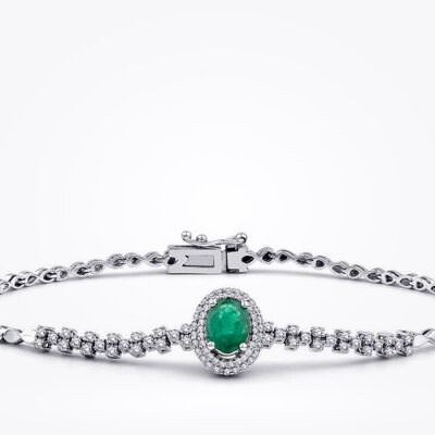 1.13 Karat Pırlanta Zümrüt Bileklik - Baroni Diamond (1)