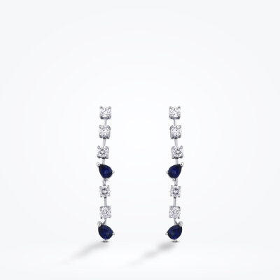 1.14 Karat Pırlanta Safir Küpe - Baroni Diamond (1)