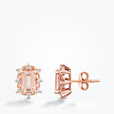 1.15 Karat Pırlanta Morganit Küpe - Baroni Diamond