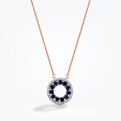 1.19 Karat Pırlanta Safir Kolye - 1