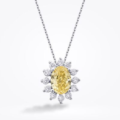 1.51 Karat Pırlanta Fancy Oval Kolye - 2