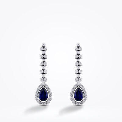 1.58 Karat Pırlanta Safir Küpe - Baroni Diamond (1)