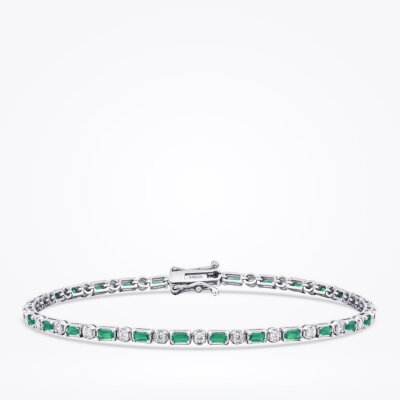 1.63 Karat Pırlanta Zümrüt Bileklik - 1